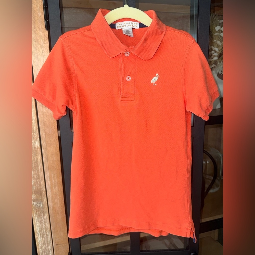 TBBC Prim & Proper Polo Tega Cay Tangerine golden Stork short sleeve collar tee